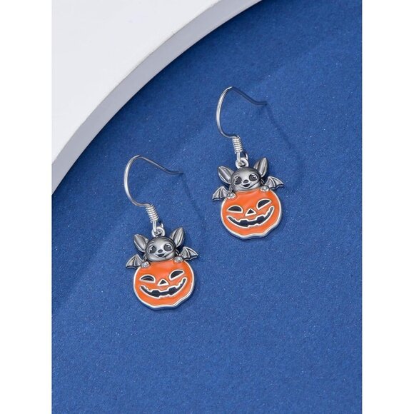 925 Sterling Silver American Flag Dangle Earring  for Women - Picture 2 of 6